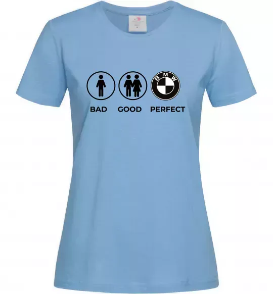 Жіноча футболка Bad Good Perfect Блакитний фото