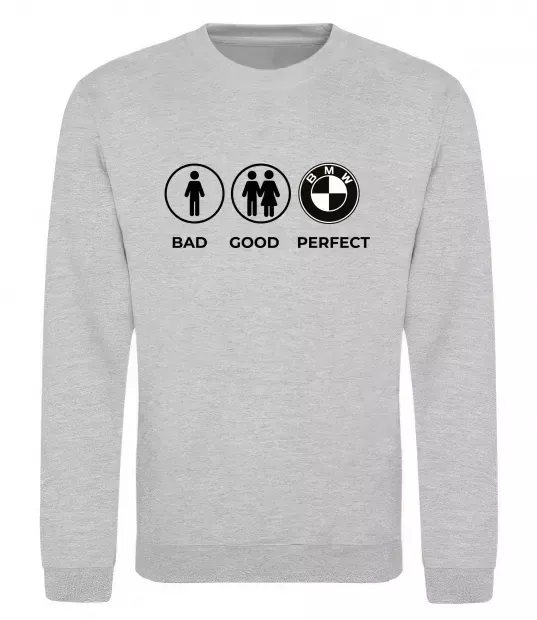Свитшот Bad Good Perfect Серый меланж фото