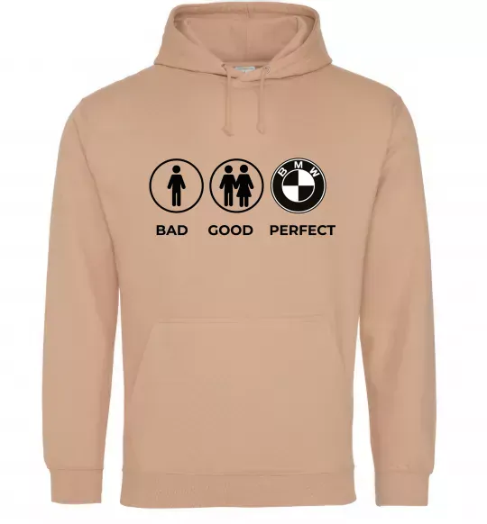 Мужская толстовка (худи) Bad Good Perfect Песочный фото