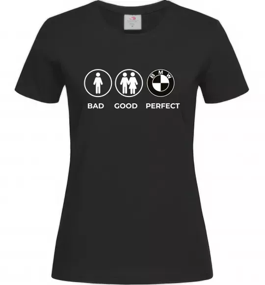 Жіноча футболка Bad Good Perfect Чорний фото