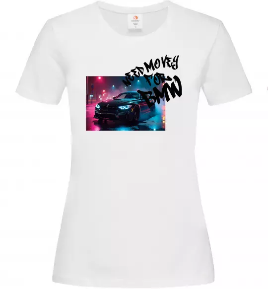 Жіноча футболка Money for BWM Білий фото