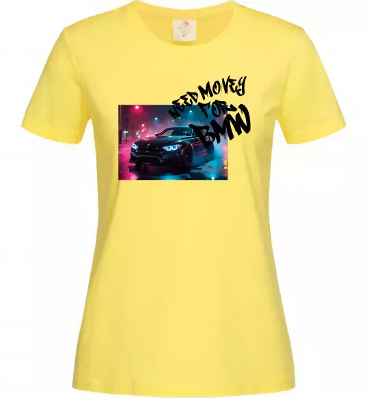 Жіноча футболка Money for BWM Лимонний фото