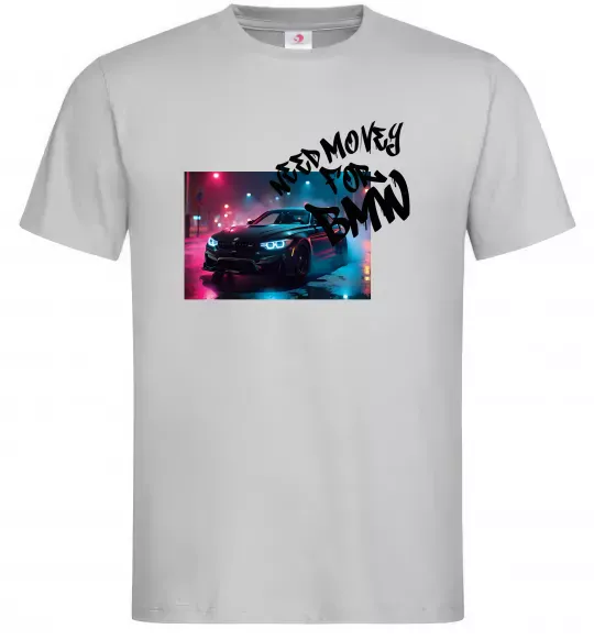 Чоловіча футболка Money for BWM Сірий фото