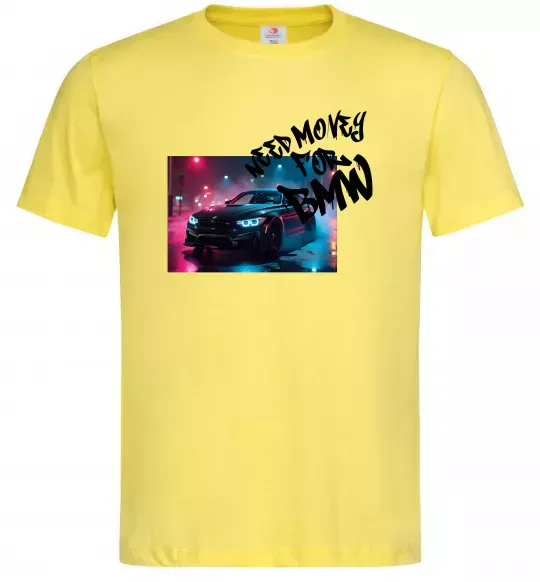 Чоловіча футболка Money for BWM Лимонний фото