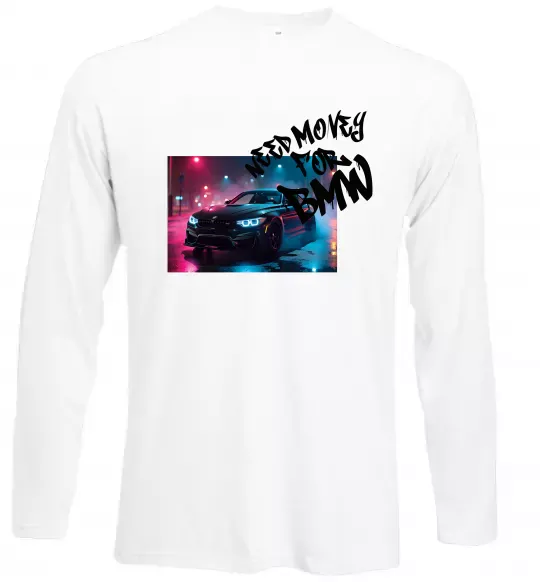 Лонгслів Money for BWM Білий фото