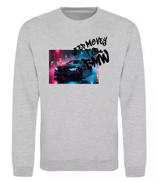 Світшот Money for BWM Сірий меланж фото