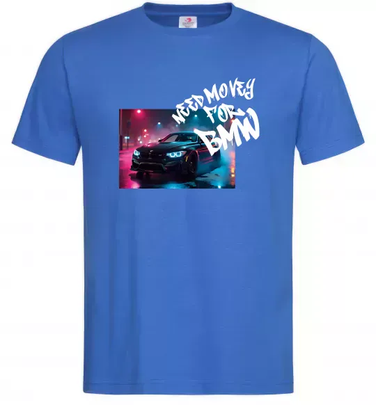 Чоловіча футболка Money for BWM Яскраво-синій фото