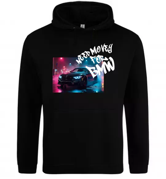 Мужская толстовка (худи) Money for BWM Черный фото