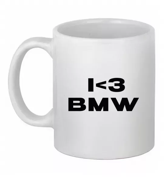 Чашка керамическая I <3 BMW Белый фото