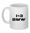 Чашка керамическая I <3 BMW Белый фото