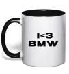 Чашка с цветной ручкой I <3 BMW Черный фото
