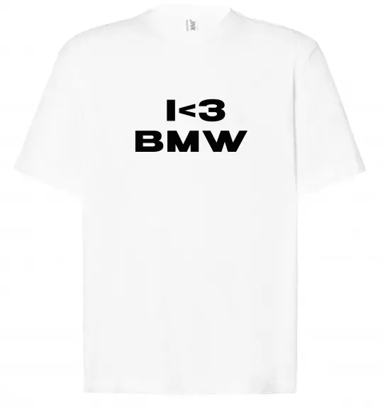 Футболка Оверсайз I <3 BMW Белый фото