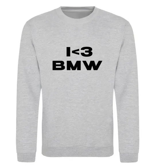 Свитшот I <3 BMW Серый меланж фото