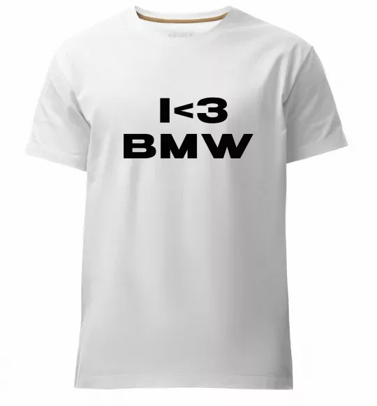 Мужская премиум футболка I <3 BMW Белый фото