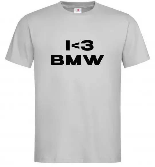 Чоловіча футболка I <3 BMW Сірий фото