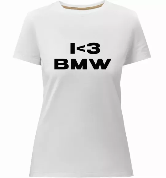 Жіноча преміум футболка I <3 BMW Білий фото