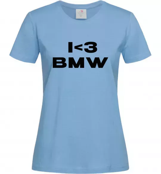 Женская футболка I <3 BMW Голубой фото