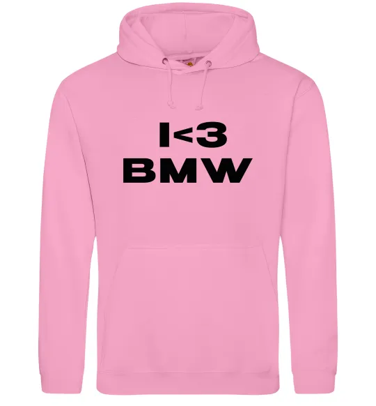 Чоловіча толстовка (худі) I <3 BMW Рожевий фото