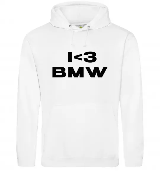 Чоловіча толстовка (худі) I <3 BMW Білий фото