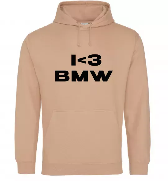 Чоловіча толстовка (худі) I <3 BMW Пісочний фото