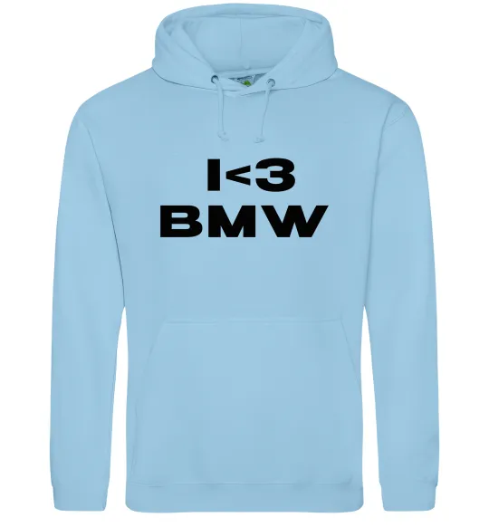 Чоловіча толстовка (худі) I <3 BMW Блакитний фото