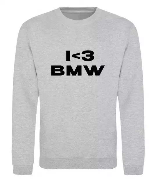 Світшот I <3 BMW Сірий меланж фото