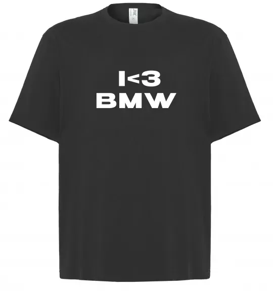 Футболка Оверсайз I <3 BMW Черный фото