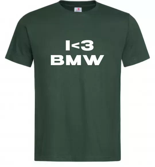 Чоловіча футболка I <3 BMW Темно-зелений фото