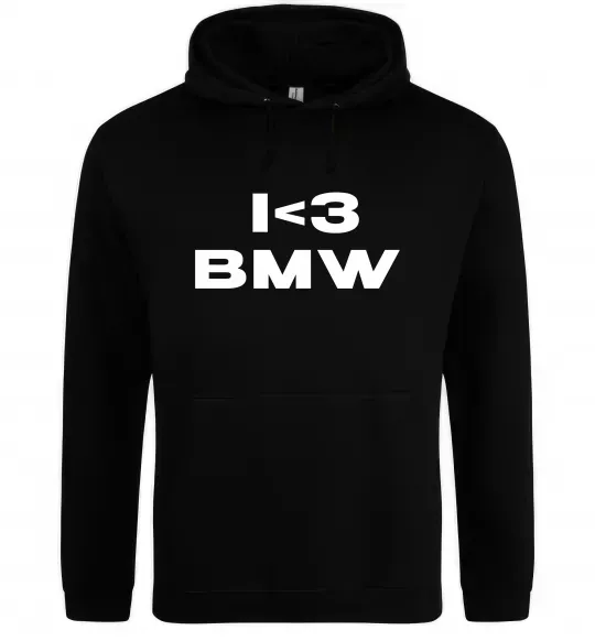Чоловіча толстовка (худі) I <3 BMW Чорний фото