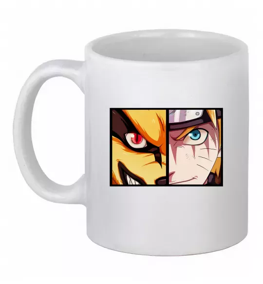 Чашка керамическая Курама vs Наруто Белый фото