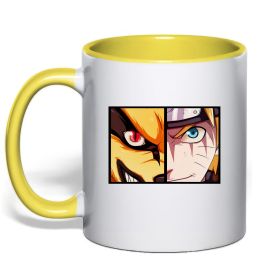 Чашка с цветной ручкой Курама vs Наруто