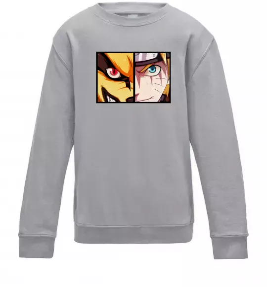Дитячий світшот Курама vs Наруто Сірий меланж фото