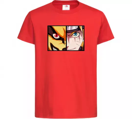 Дитяча футболка Курама vs Наруто Червоний фото