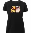 Жіноча преміум футболка Курама vs Наруто Чорний фото