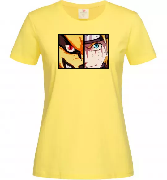 Жіноча футболка Курама vs Наруто Лимонний фото