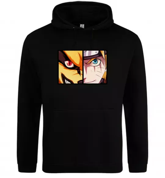 Жіноча толстовка (худі) Курама vs Наруто Чорний фото