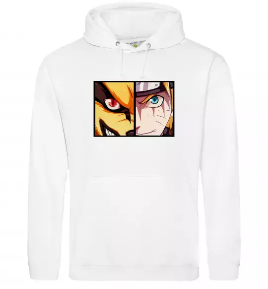 Жіноча толстовка (худі) Курама vs Наруто Білий фото