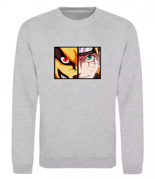 Світшот Курама vs Наруто Сірий меланж фото