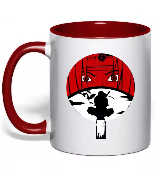 Чашка з кольоровою ручкою Ітачі Учіха коло Червоний фото