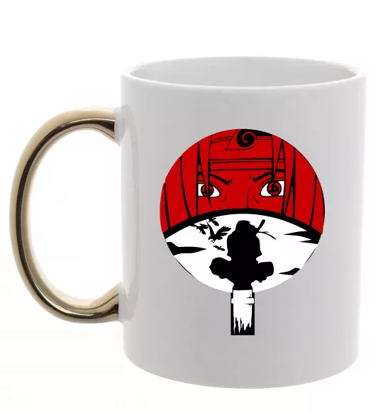 Чашка з кольоровою ручкою Ітачі Учіха коло Золото фото