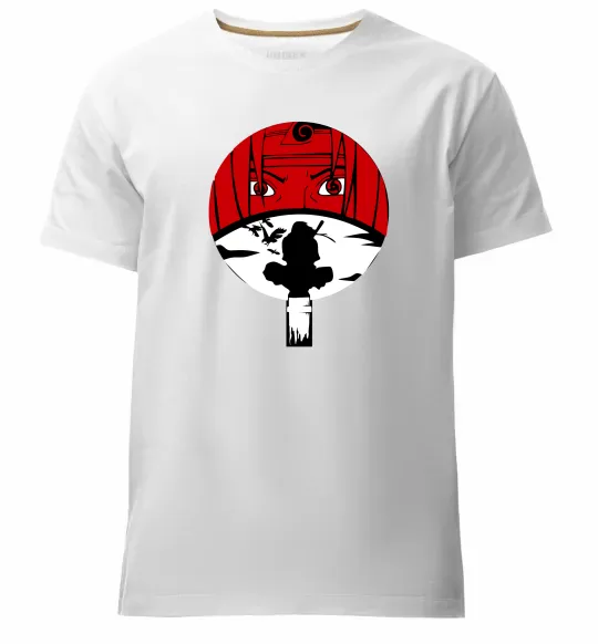 Мужская премиум футболка Ітачі Учіха коло Белый фото