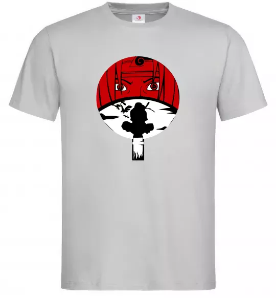 Чоловіча футболка Ітачі Учіха коло Сірий фото