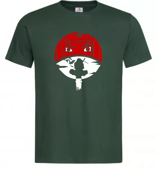 Чоловіча футболка Ітачі Учіха коло Темно-зелений фото