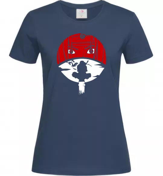 Жіноча футболка Ітачі Учіха коло Темно-синій фото