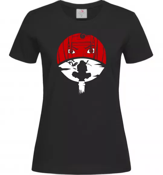 Жіноча футболка Ітачі Учіха коло Чорний фото