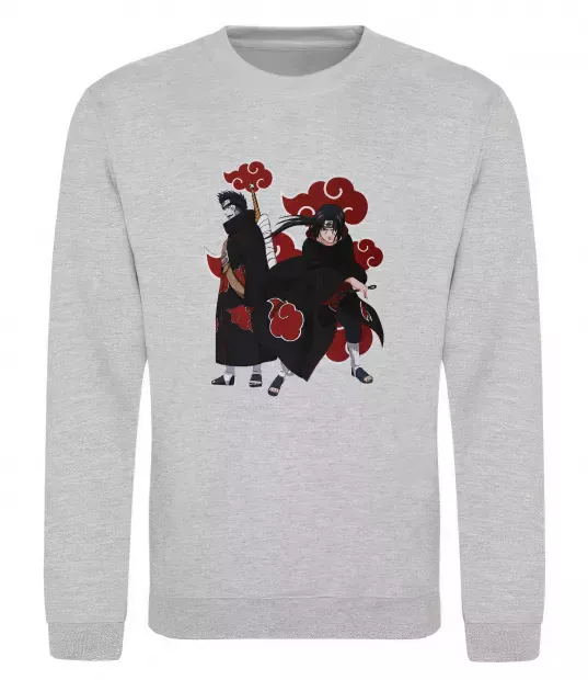 Свитшот Ітачі і Кісаме Серый меланж фото