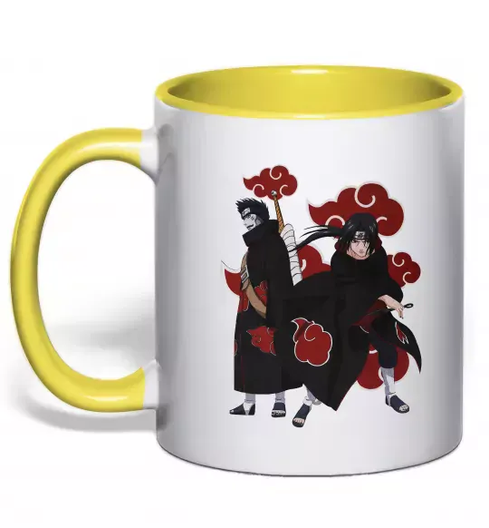 Чашка с цветной ручкой Ітачі і Кісаме Солнечно желтый фото