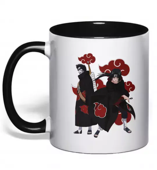 Чашка с цветной ручкой Ітачі і Кісаме Черный фото