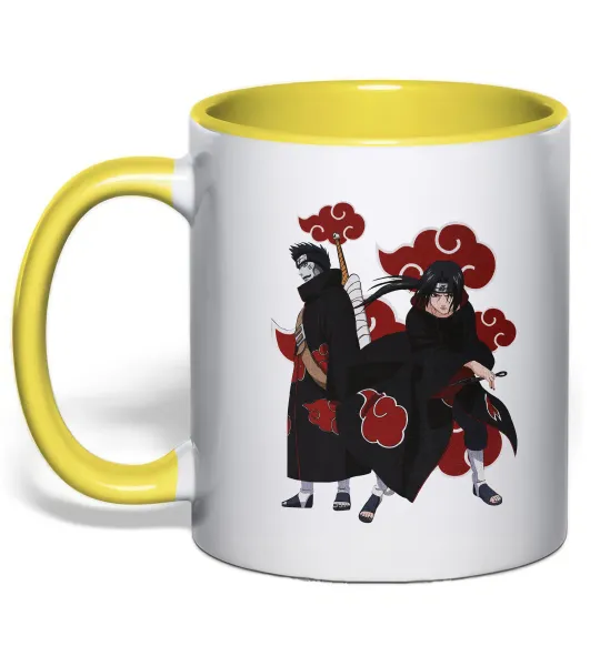 Чашка з кольоровою ручкою Ітачі і Кісаме Лимонний фото