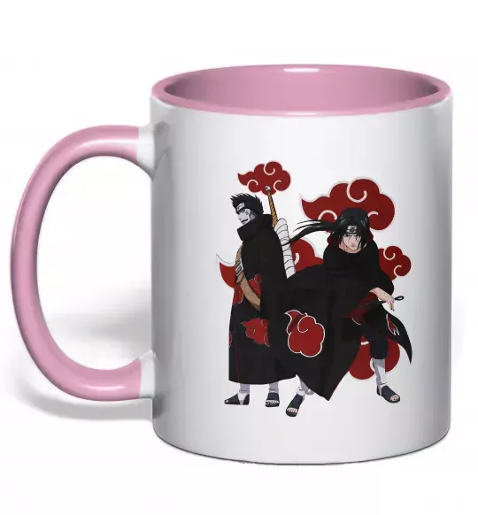 Чашка с цветной ручкой Ітачі і Кісаме Нежно розовый фото